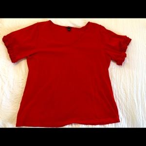 Ann Taylor Short Ruffle Sleeve Shirt